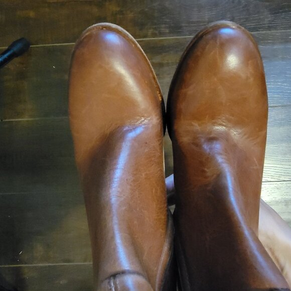 NEW Free People Dakota Tall Boots Womens 7 Brown Distressed Leather Knee High - Picture 5 of 14